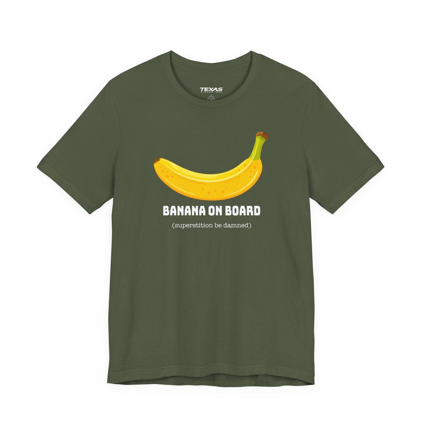 Texas Rigged Tees Banana on Board (Superstition Be Damned) — Unisex Cotton Tee