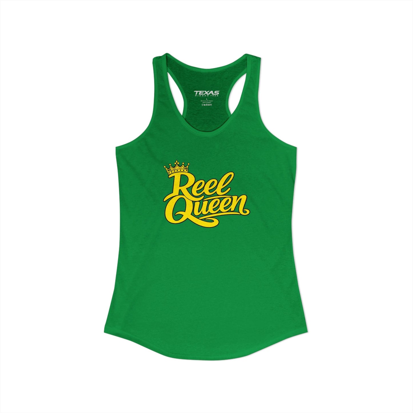 Texas Rigged Tees Reel Queen — Women’s Racerback Tank