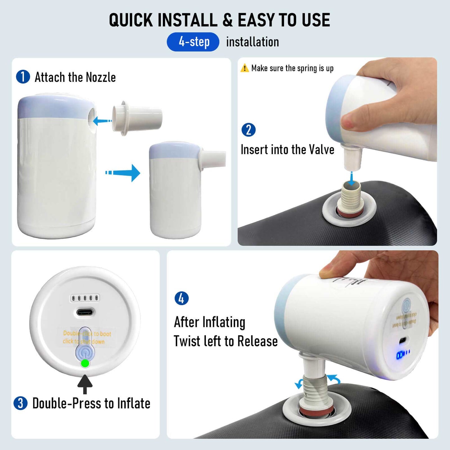 Buffalo Gear 11.8" x 39.4" Inflatable Boat Fender with Electric Pump