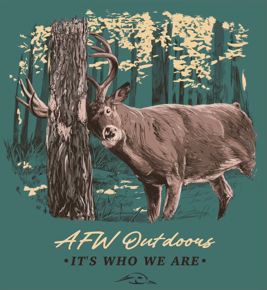 AF Waterfowl - The Rubbing Buck Tee - Emerald