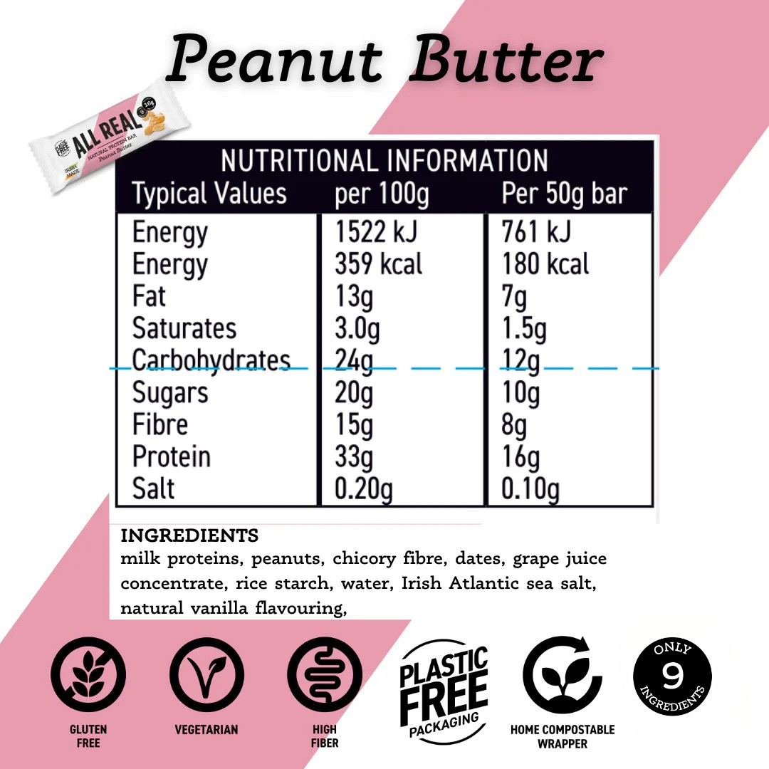 All Real Peanut Butter Protein Bar 50g x 12 bars