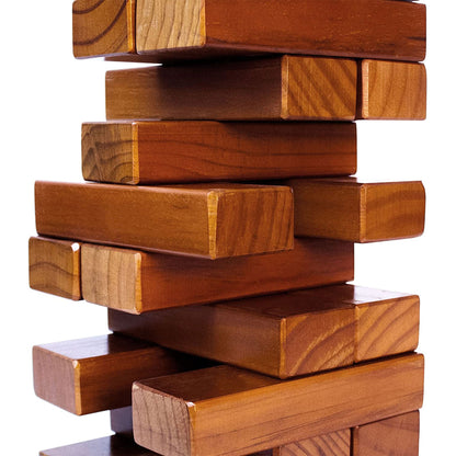 Yard Games Large Jr. Tumbling Timbers 21" Wood Block Stacking Game, Stained