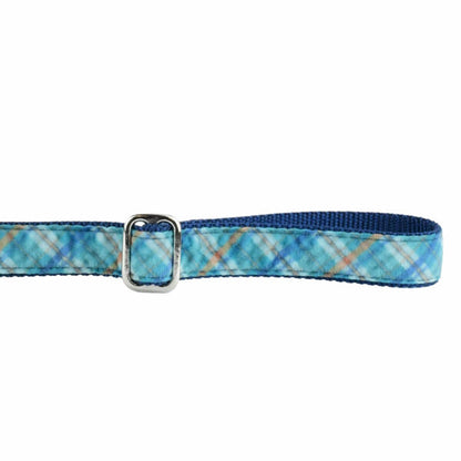 2 Hounds Design Blue Plaid Velvet Dog Leash