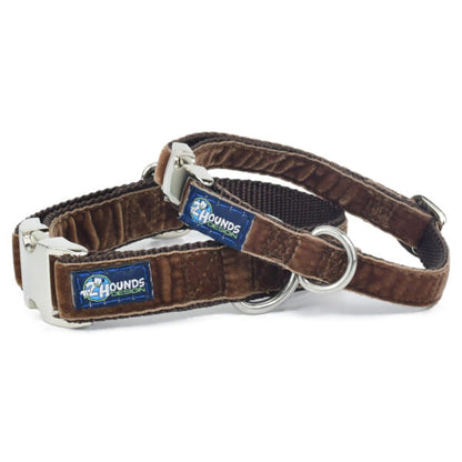 2 Hounds Design Brown Velvet Essential Dog Collar