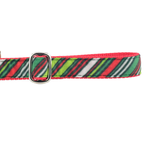 2 Hounds Design Christmas Stripes Velvet Dog Leash