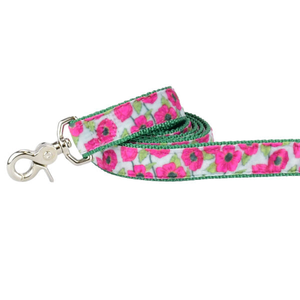 2 Hounds Design Bold Poppies Velvet Dog Leash
