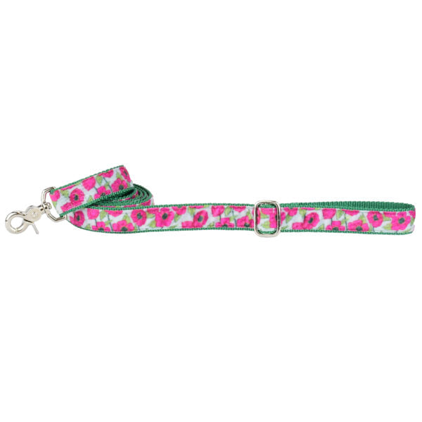 2 Hounds Design Bold Poppies Velvet Dog Leash