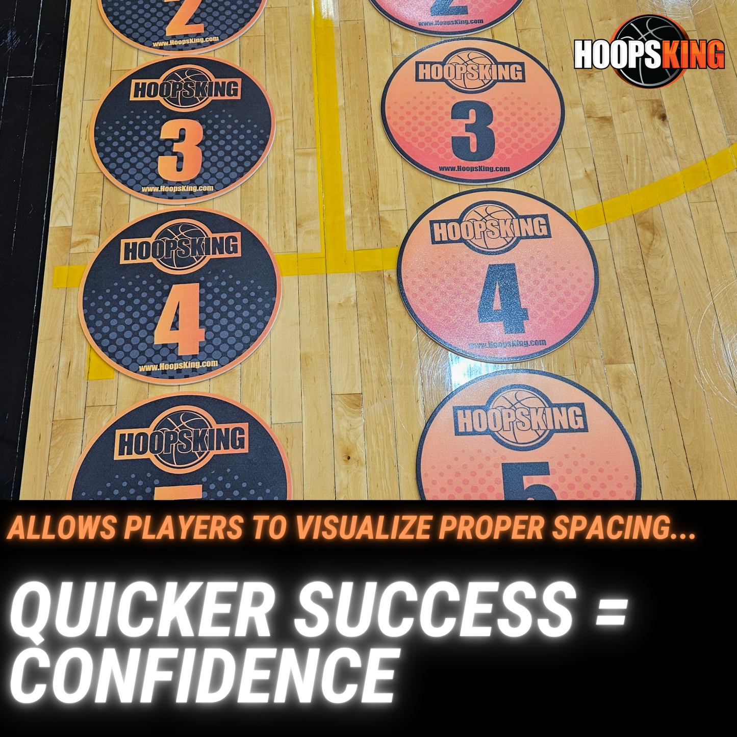 HoopsKing Offensive Spacing Training Spot Markers | 16"