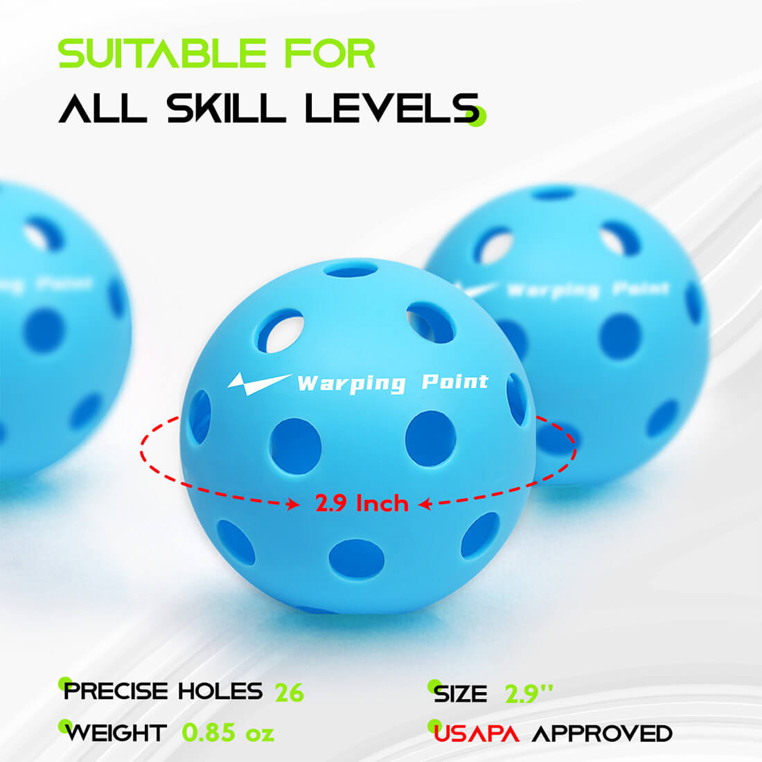 Warping Point Indoor Practice Pickleballs - Blue