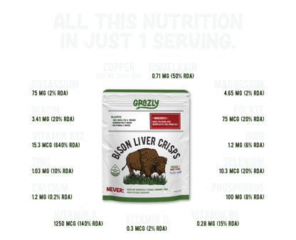 Grazly  Bison Liver Crisps - 100% Grass-Fed/Finished