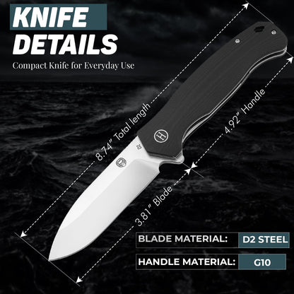 Holtzman's Gorilla Survival The Wild Trail Folding Pocket Knife Giftset for Men and Women (Silver and Black)