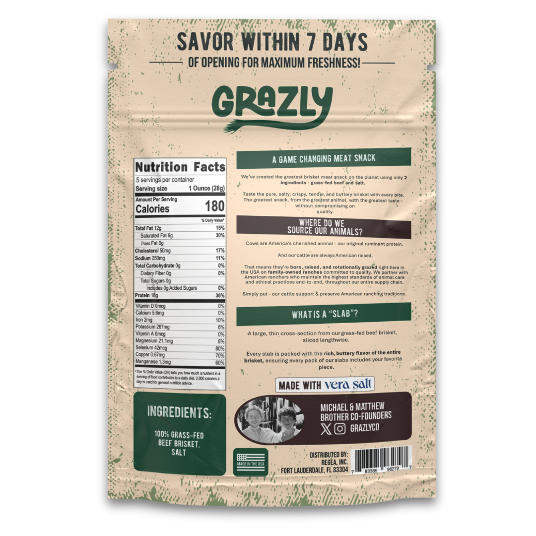 Grazly  Beef Brisket Slabs - 100% Grass-Fed & Finished
