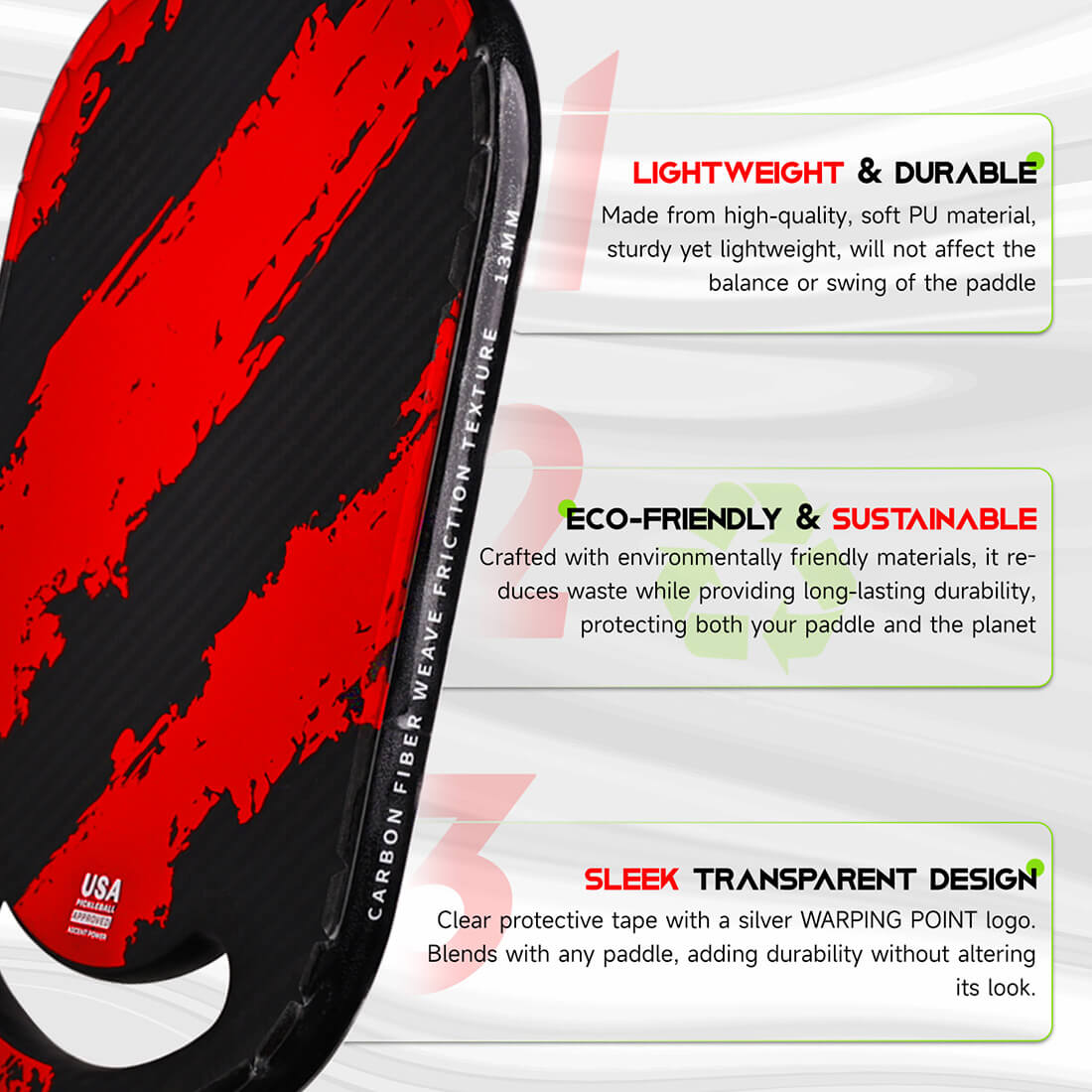 Warping Point Pickleball Paddle Protection Tape