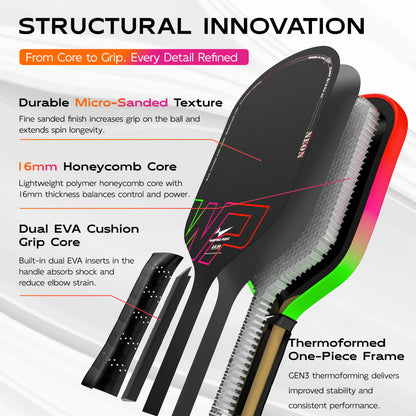 Warping Point Neon Pickleball Paddle - Gen 3