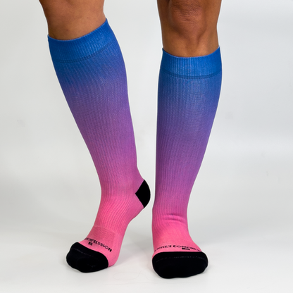 Crazy Compression Ombré Blue Pink - (Standard & Extra Wide)