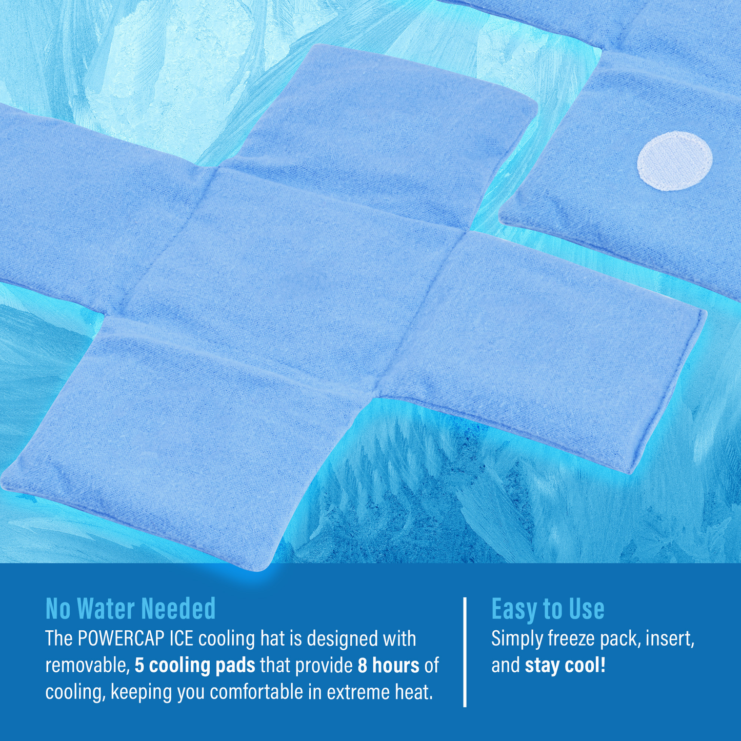 Panther Vision POWERCAP ICE Cooling Baseball Hat – Instant Cooling Relief with Reusable Ice Packs, UPF 50 UV Sun Protection, Lightweight & Breathable for Hot Weather