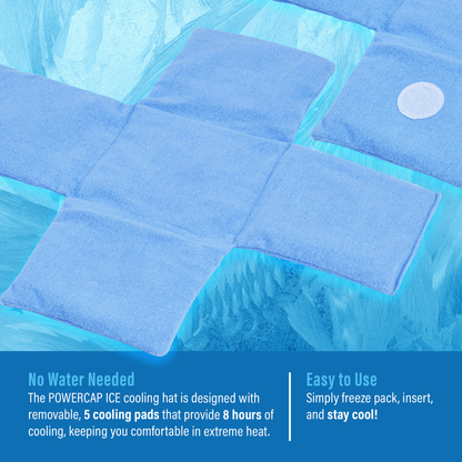 Panther Vision POWERCAP ICE Cooling Baseball Hat – Instant Cooling Relief with Reusable Ice Packs, UPF 50 UV Sun Protection, Lightweight & Breathable for Hot Weather