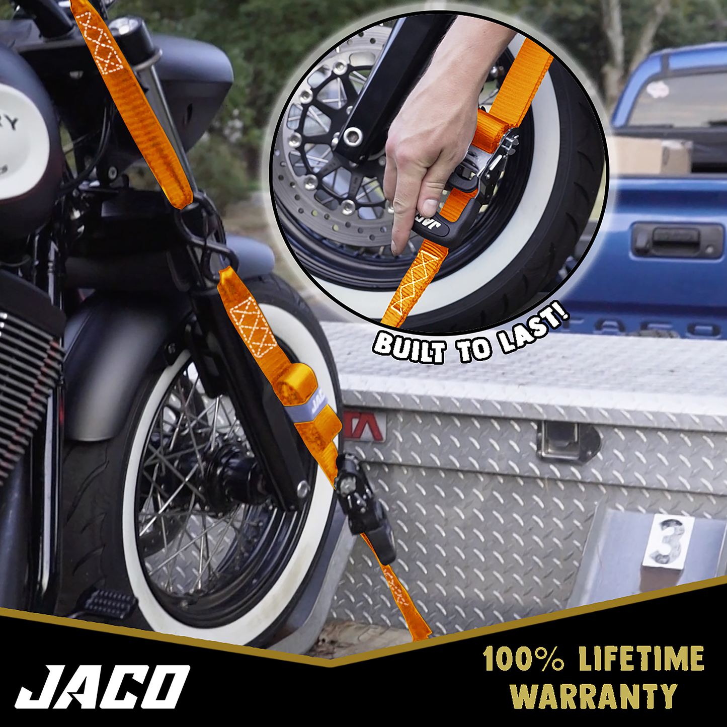 Jaco Tie Down Ratchet Straps with Soft Loops (1.6 in x 8 ft) - Heavy Duty Set | AAR Certified Break Strength (5,208 lbs)