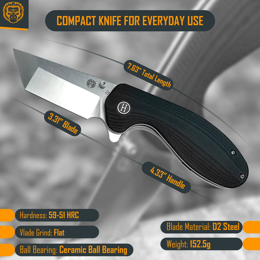 Holtzman's Gorilla Survival The Pioneer Folding Pocket Knife Giftset for Men and Women (Silver and Black)