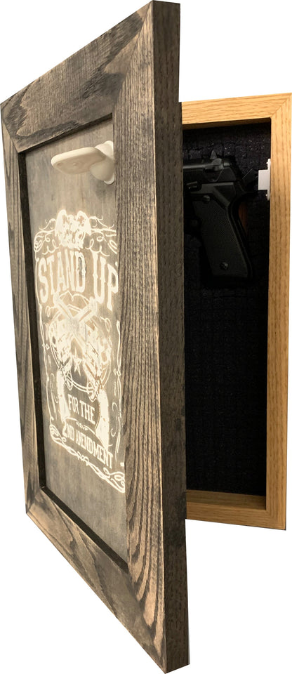 Bellewood Designs - Stand Up for the 2nd Amendment Hidden Gun Storage Firearm Concealment Wall Decor