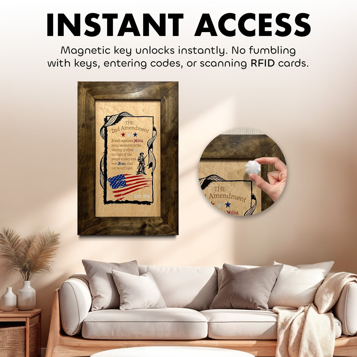 Bellewood Designs - 2nd Amendment Wall Mounted Gun Safe