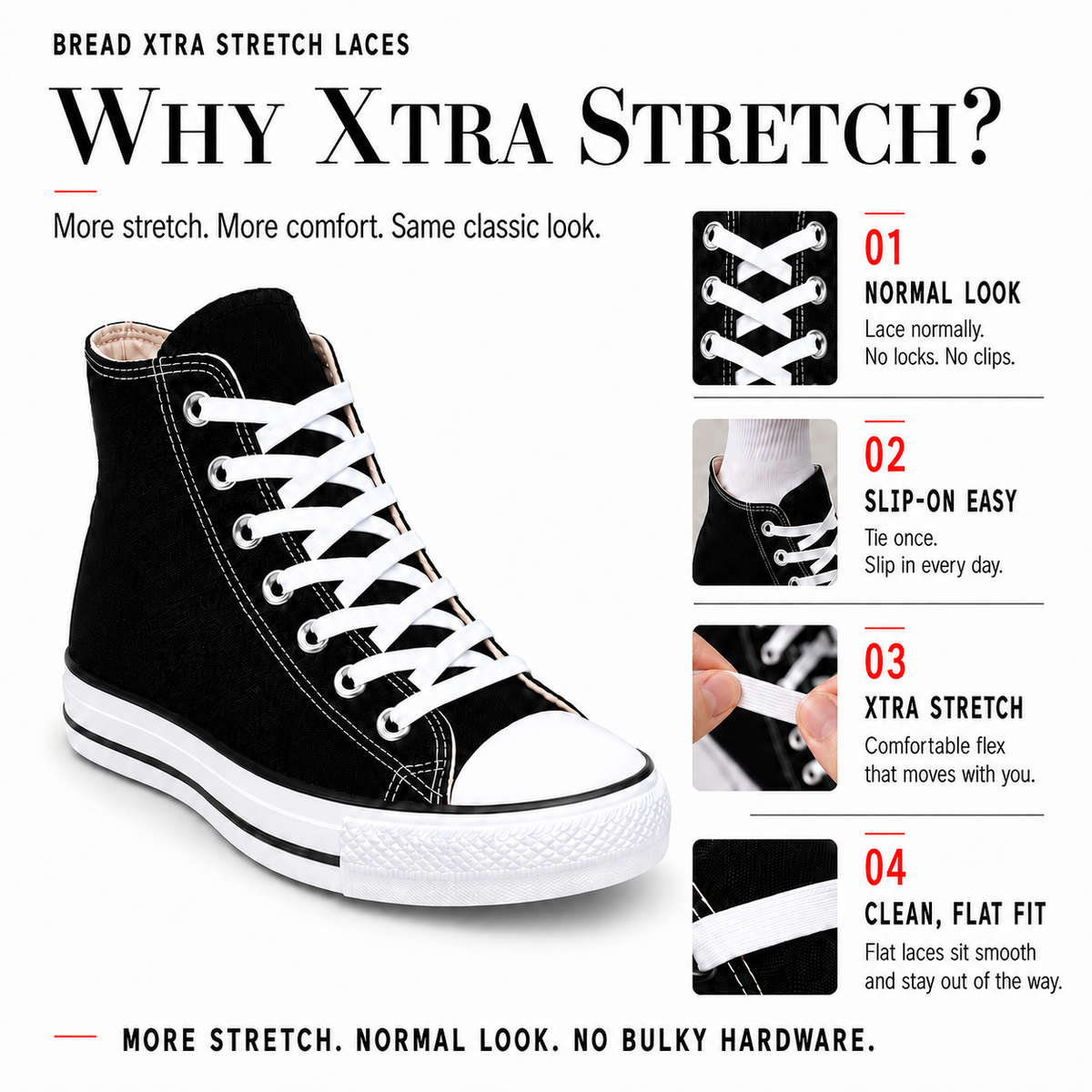 Bread Xtra Stretch Flat Bread Laces