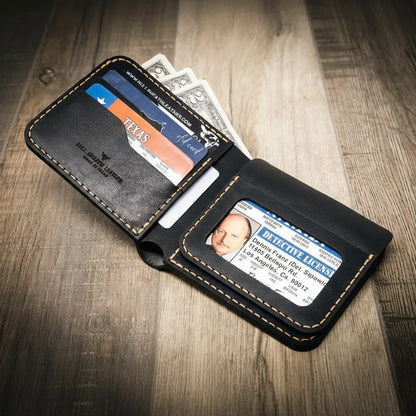 Bull Sheath Leather Badge Bifold Wallet