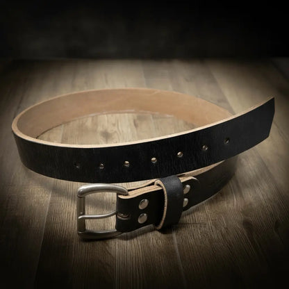 Bull Sheath Leather Men's Leather Belt - Black