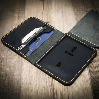Bull Sheath Leather Minimalist Badge Wallet