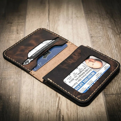Bull Sheath Leather Minimalist Badge Wallet