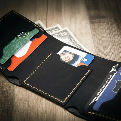 Bull Sheath Leather The Trinity Trifold Wallet