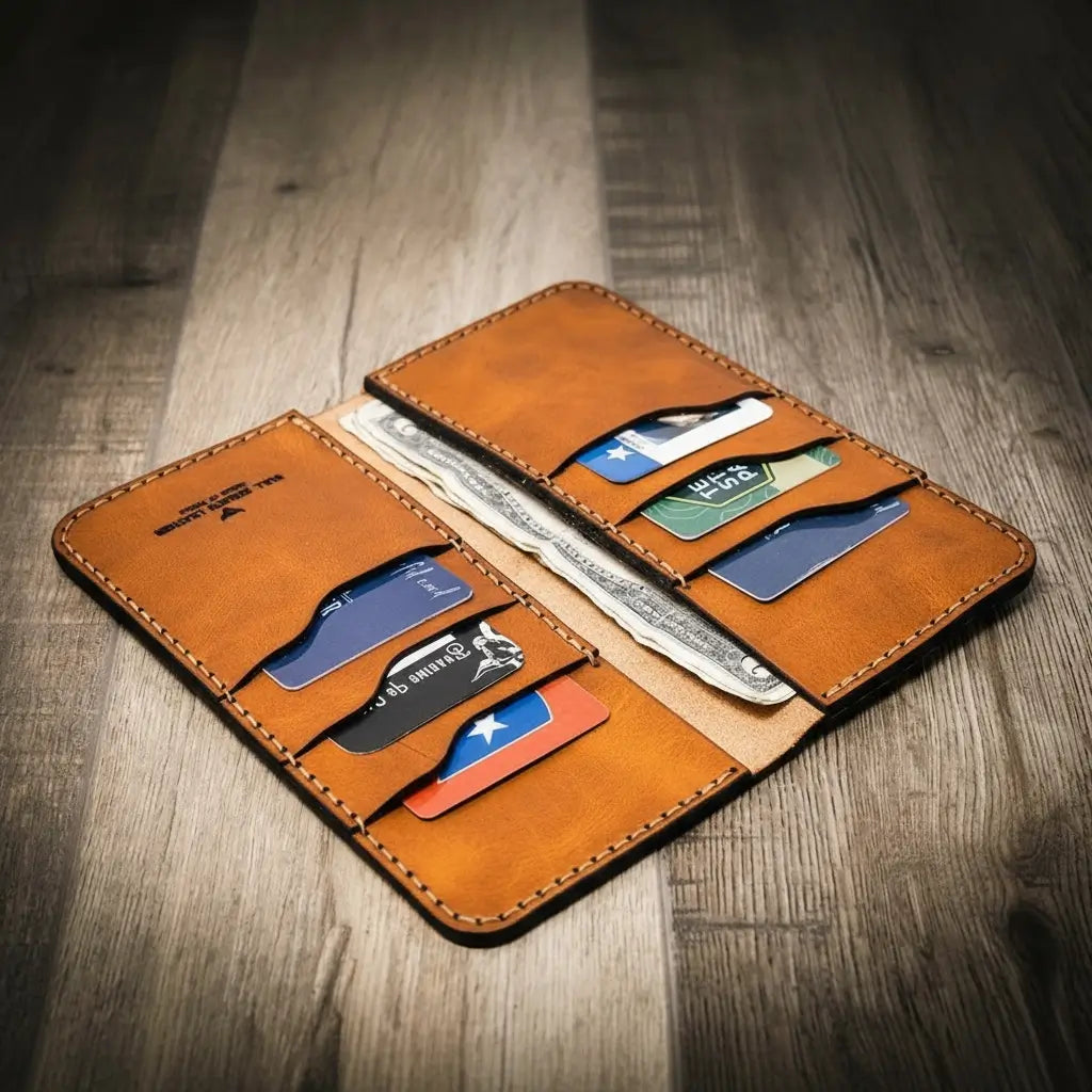 Bull Sheath Leather Western Long Wallet