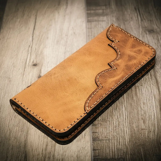 Bull Sheath Leather Western Long Wallet