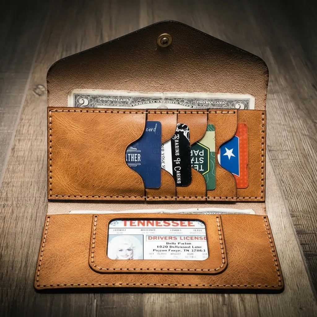 Bull Sheath Leather Sugar Land Clutch Wallet