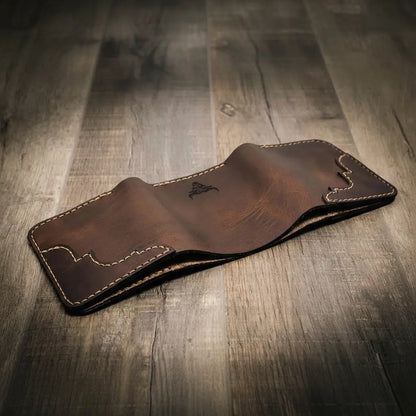 Bull Sheath Leather Western Trifold Wallet