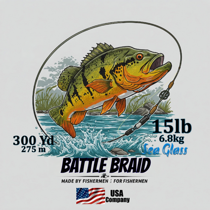 BATTLE BRAID SEA GLASS 300 YARD SPOOL 8x PE