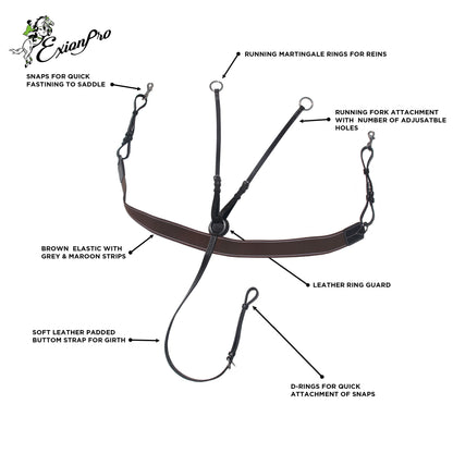 Bridles & Reins ExionPro Elastic Breastplate with Girth Strap