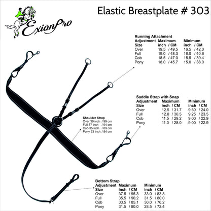 Bridles & Reins ExionPro Elastic Breastplate with Girth Strap
