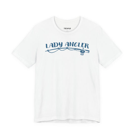 Texas Rigged Tees Lady Angler — Unisex Cotton Tee