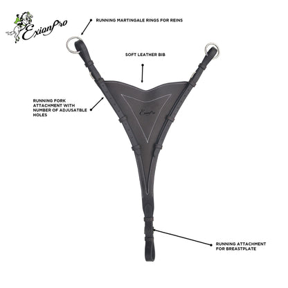 Bridles & Reins ExionPro Soft Leather Bib Running Martingale Attachment