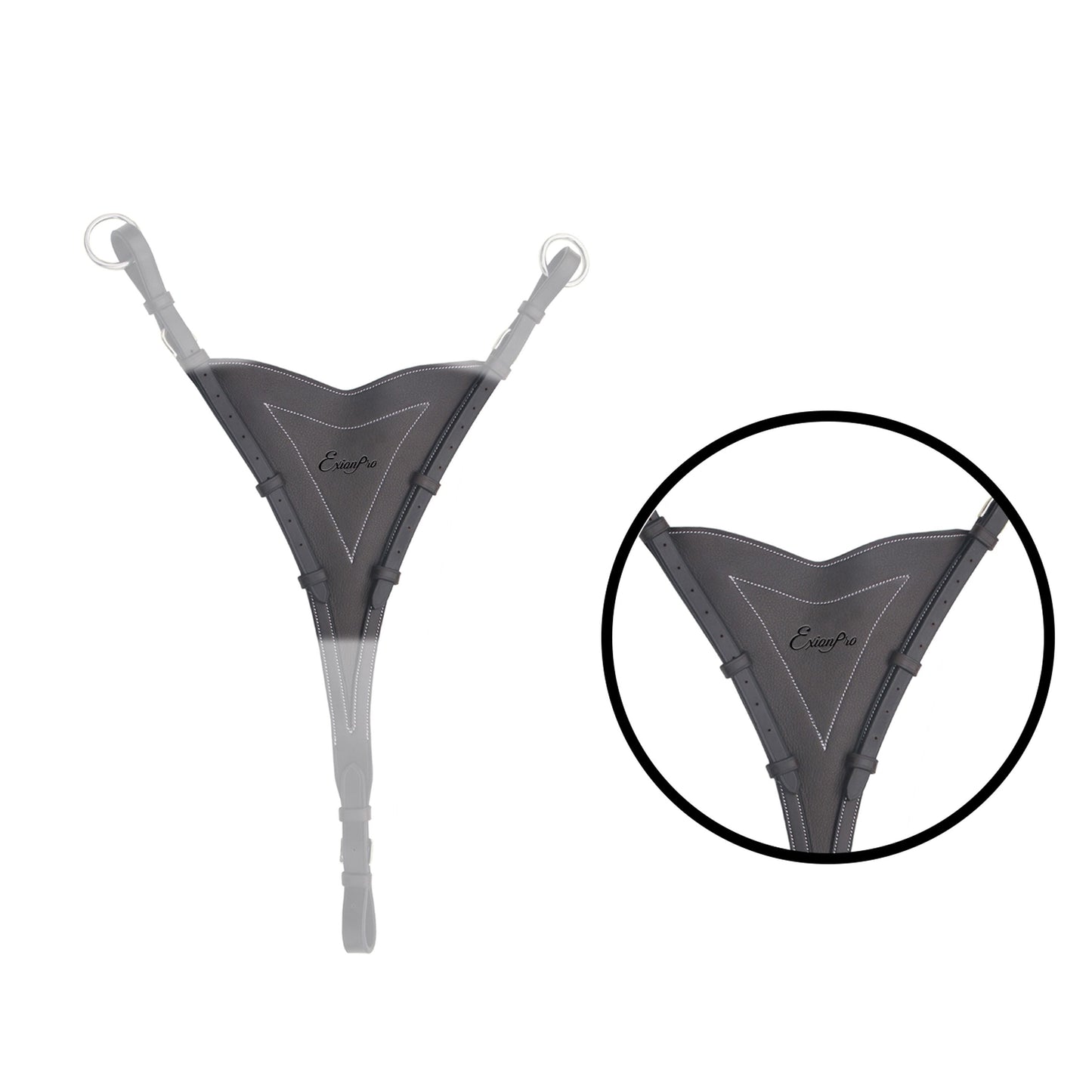 Bridles & Reins ExionPro Soft Leather Bib Running Martingale Attachment