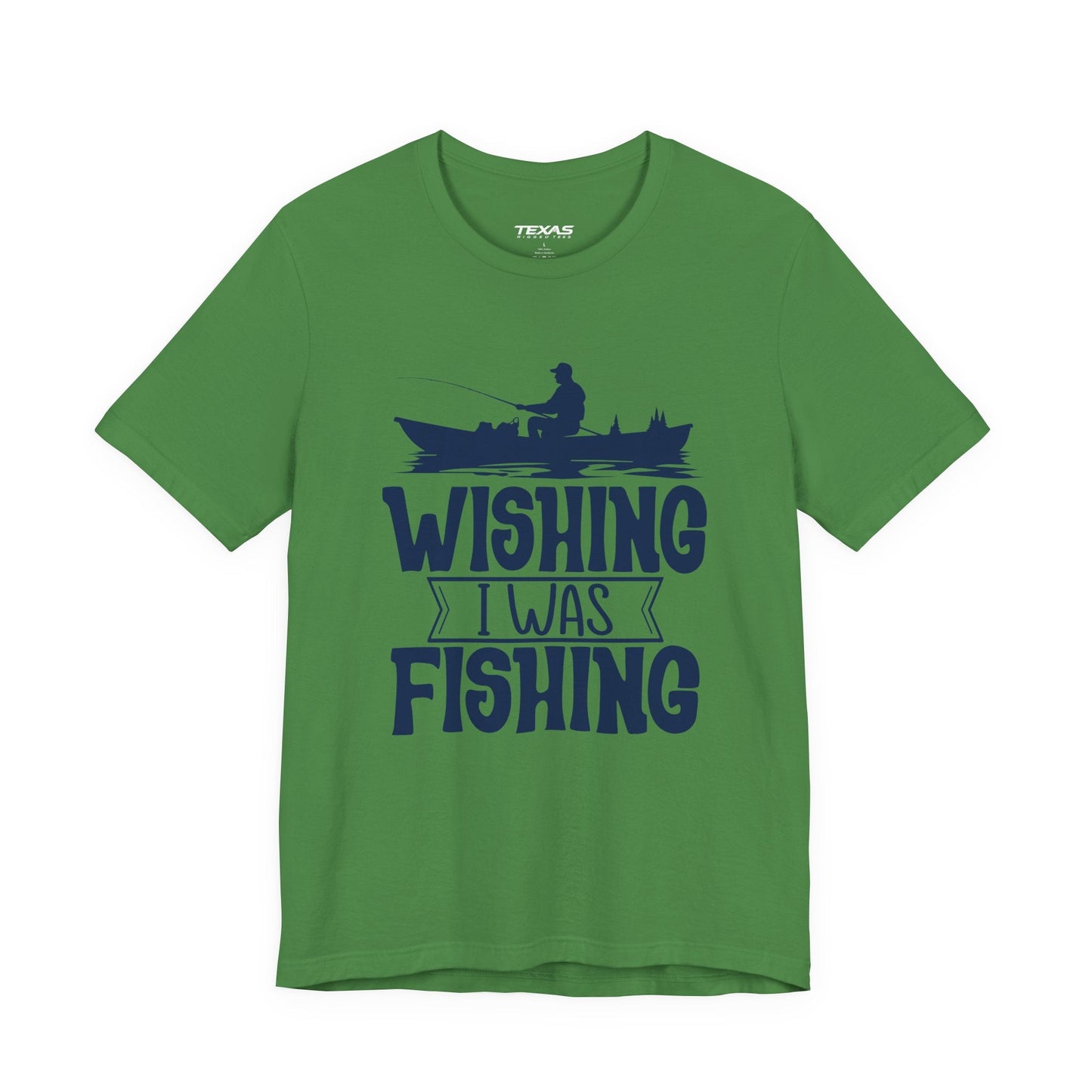 Texas Rigged Tees Wishing I Was Fishing (Boat Edition) — Unisex Cotton Tee