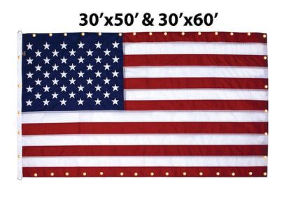 Flagman of America Nylon American Flag with Grommets Along Edges for Wall Hanging *Made in USA*