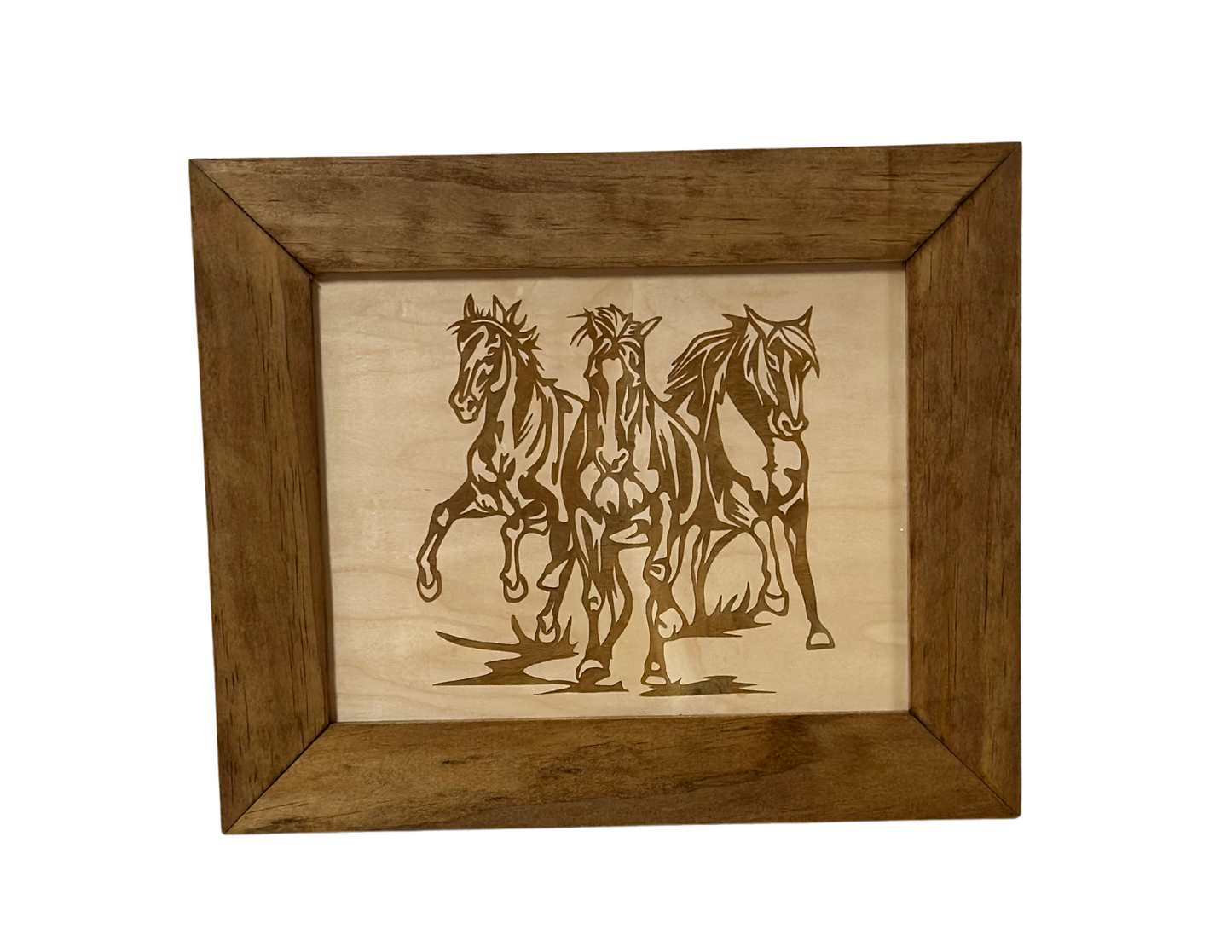 Bellewood Designs - Wild Horses Gun Safe - Recessed In Wall or Wall Mounted Decorative Secure Gun Cabinet