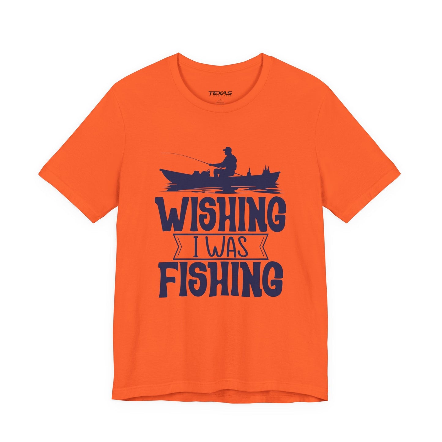 Texas Rigged Tees Wishing I Was Fishing (Boat Edition) — Unisex Cotton Tee