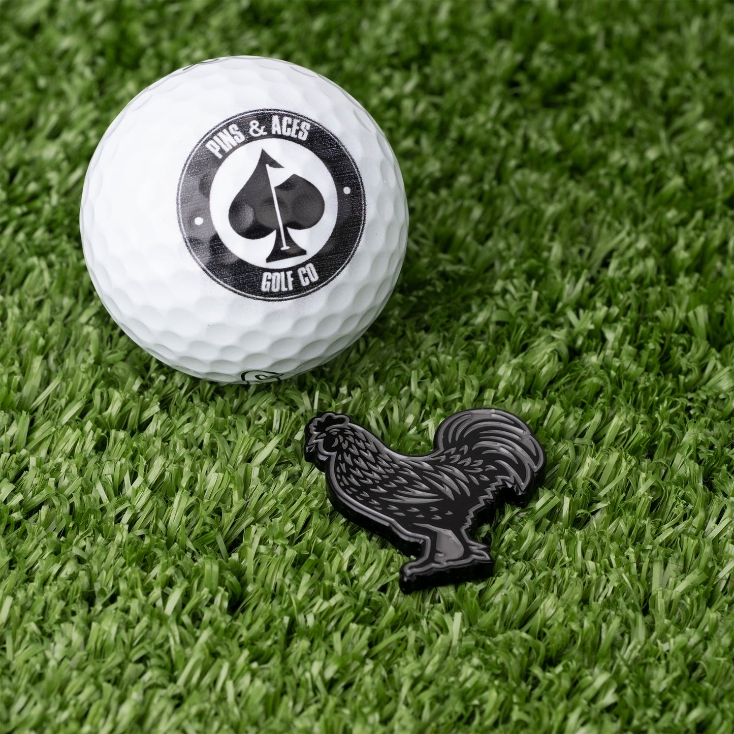Pins and Aces Black Cock Ball Marker