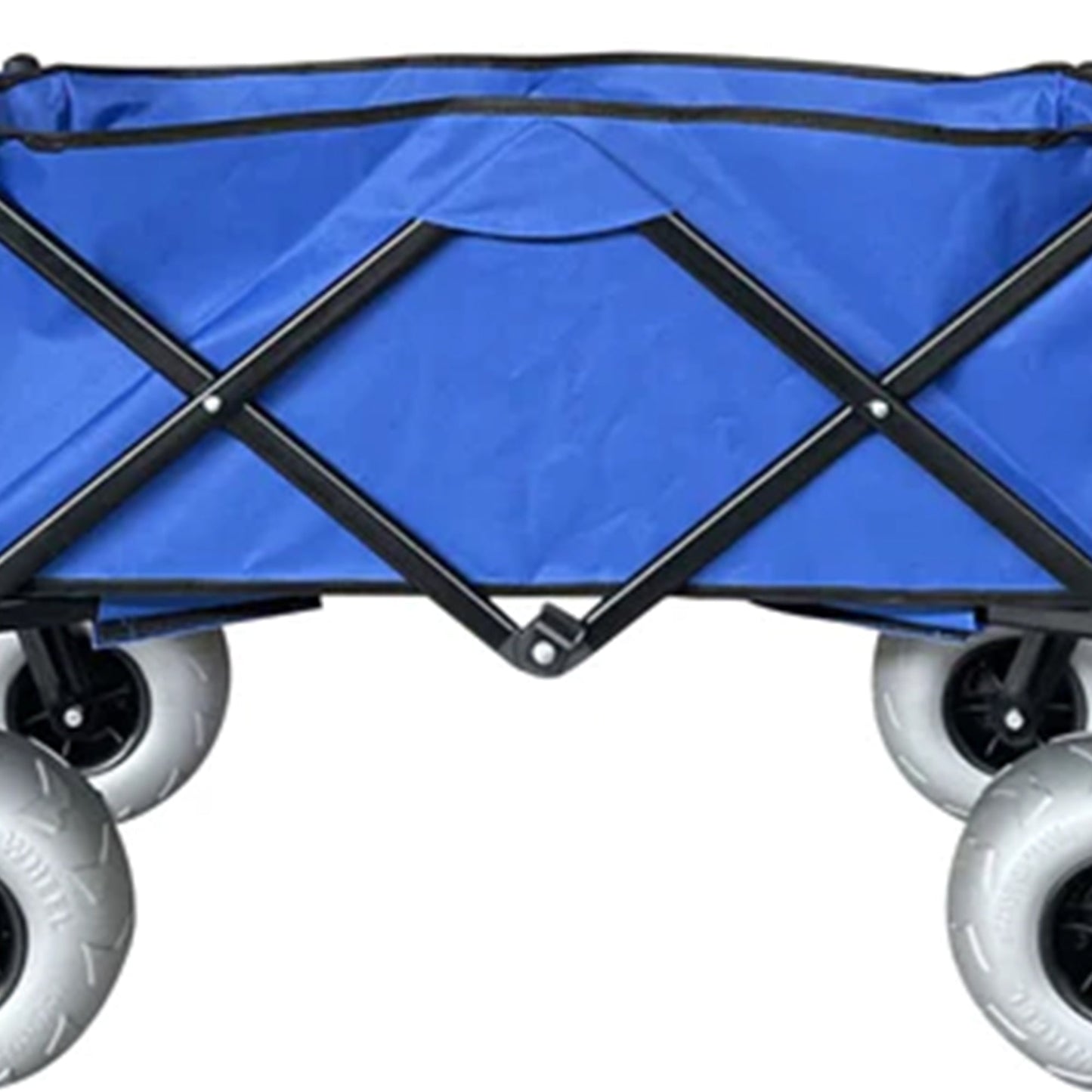 Juggernaut Carts Collapsible Folding Outdoor Beach Utility Wagon w/ Cover, Blue