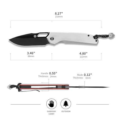 Holtzman's Gorilla Survival The Sentinel Folding Knife Giftset (black blade+dark grey/red liner G10 handle)