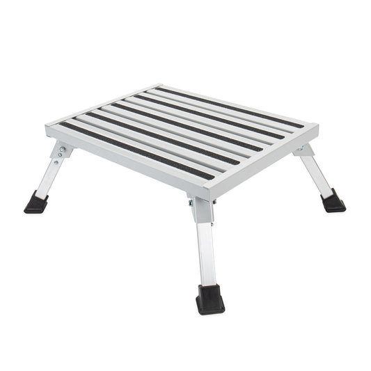 Camco 43677 Fixed Height Aluminum Platform Step Stool with Non Slip Rubber Feet