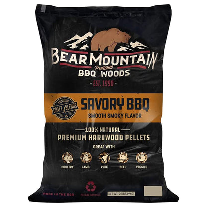Bear Mountain BBQ Hardwood Savory Craft Blends Grill Smoker Pellets, 20 Pounds